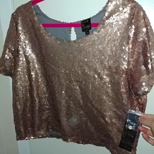 Sequined crop top